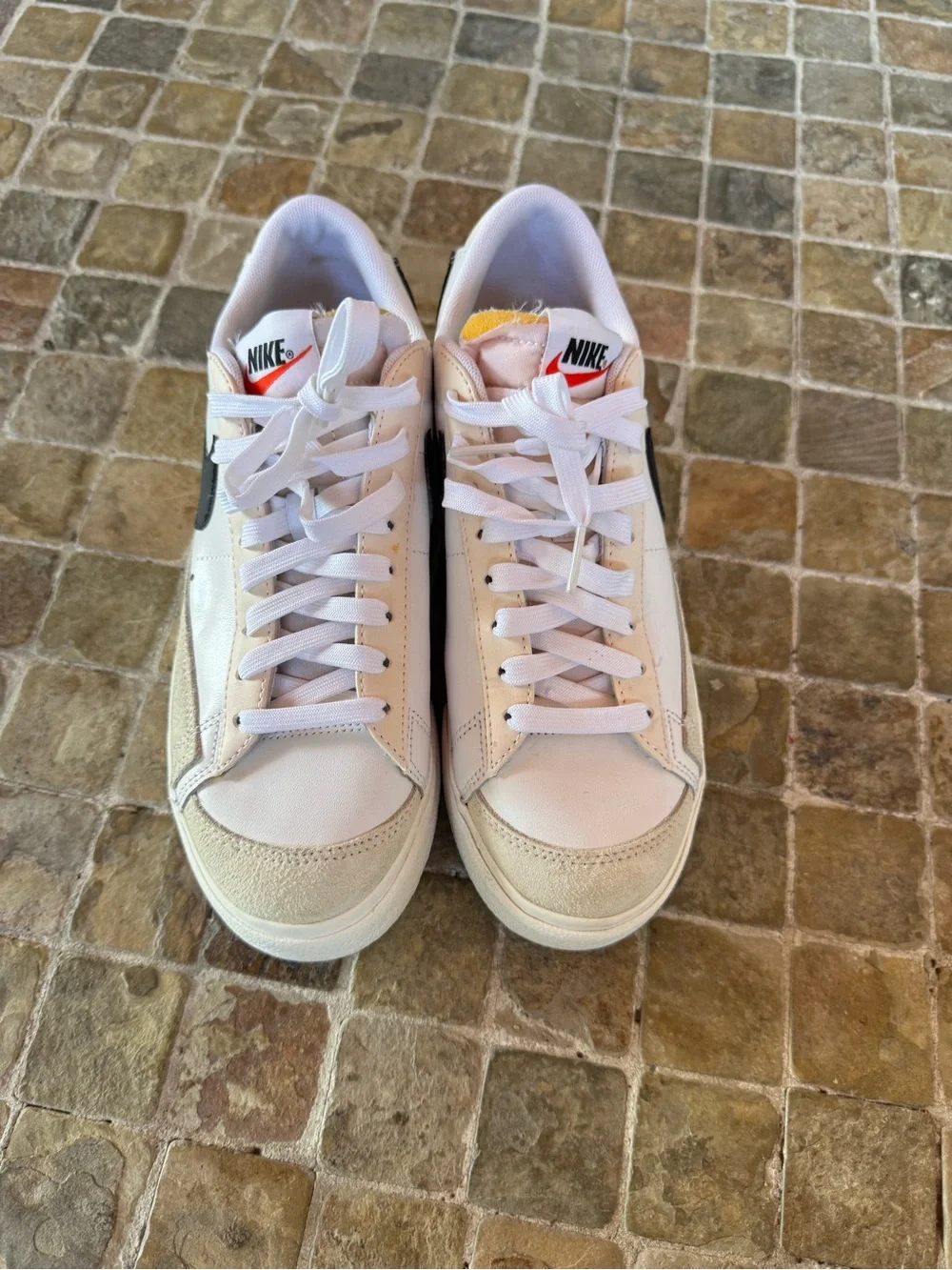 Nike womens White and Cream Low-Top Sneakers